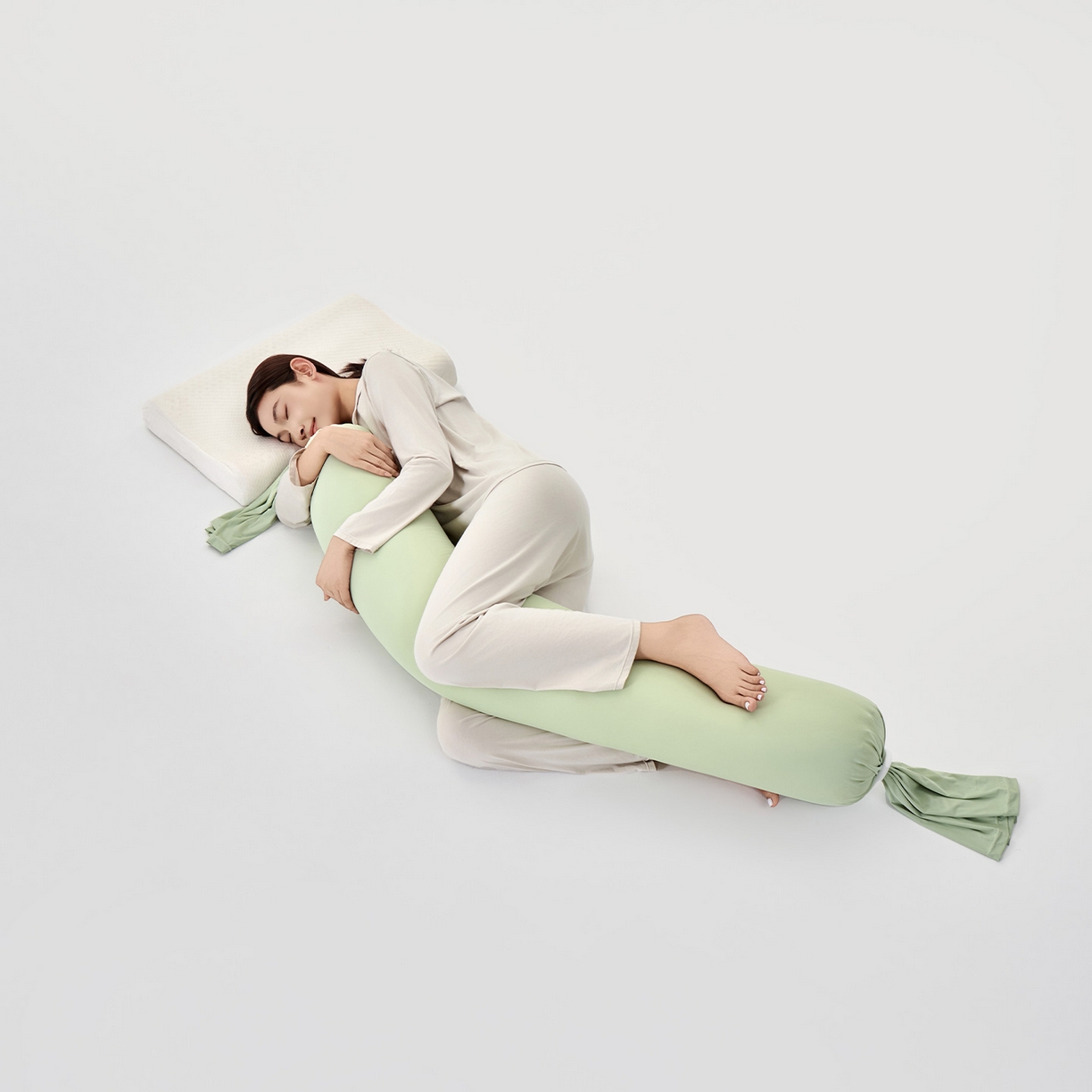 91家纺网 家纺一手货源 找家纺 小叮当家纺仓储工厂店 2025新款儿童安抚枕懒人枕单身枕孕妇抱枕糖果枕多功能抱枕 糖果枕-绿色