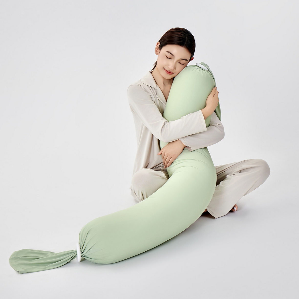 91家纺网 家纺一手货源 找家纺 小叮当家纺仓储工厂店 2025新款儿童安抚枕懒人枕单身枕孕妇抱枕糖果枕多功能抱枕 糖果枕-绿色