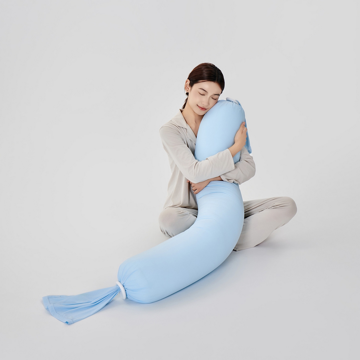 91家纺网 家纺一手货源 找家纺 小叮当家纺仓储工厂店 2025新款儿童安抚枕懒人枕单身枕孕妇抱枕糖果枕多功能抱枕 糖果枕-蓝色