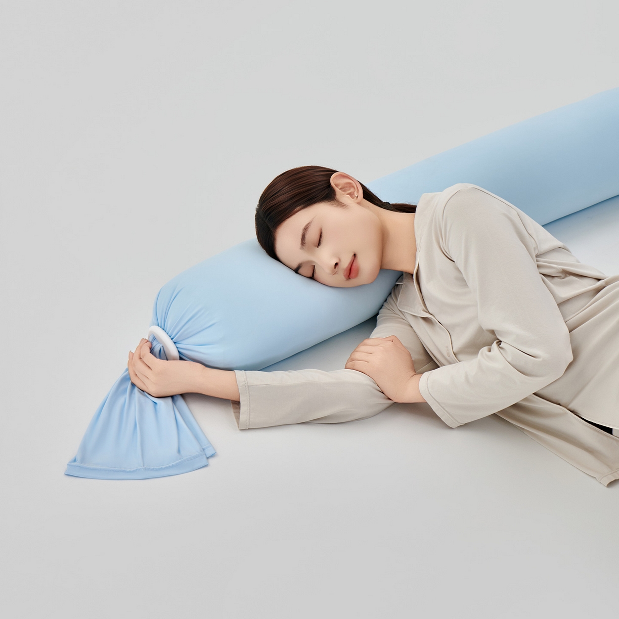 91家纺网 家纺一手货源 找家纺 小叮当家纺仓储工厂店 2025新款儿童安抚枕懒人枕单身枕孕妇抱枕糖果枕多功能抱枕 糖果枕-蓝色