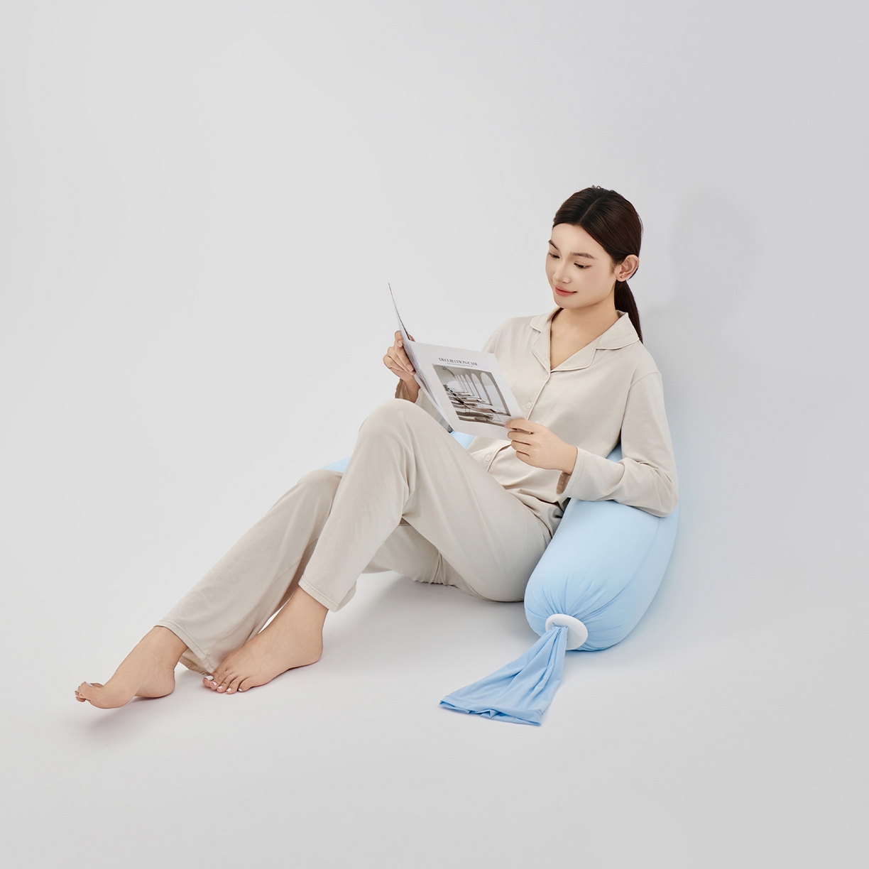 91家纺网 家纺一手货源 找家纺 小叮当家纺仓储工厂店 2025新款儿童安抚枕懒人枕单身枕孕妇抱枕糖果枕多功能抱枕 糖果枕-蓝色