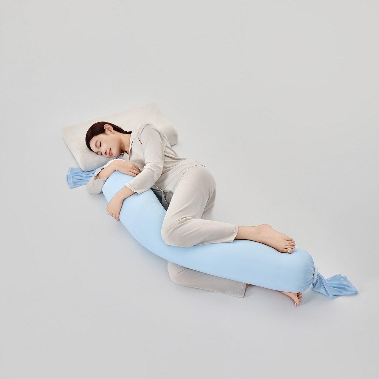 91家纺网 家纺一手货源 找家纺 小叮当家纺仓储工厂店 2025新款儿童安抚枕懒人枕单身枕孕妇抱枕糖果枕多功能抱枕 糖果枕-蓝色