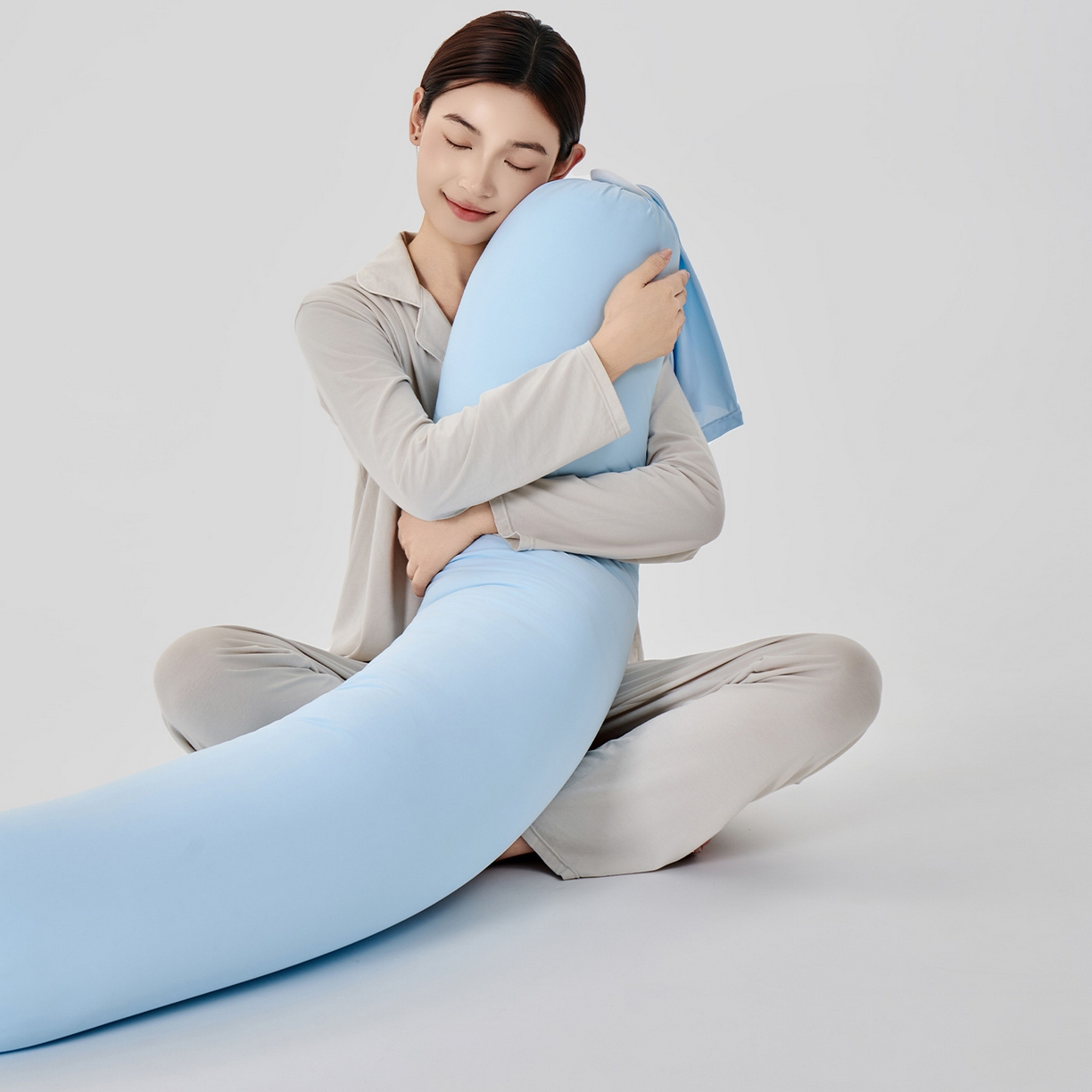 91家纺网 家纺一手货源 找家纺 小叮当家纺仓储工厂店 2025新款儿童安抚枕懒人枕单身枕孕妇抱枕糖果枕多功能抱枕 糖果枕-蓝色