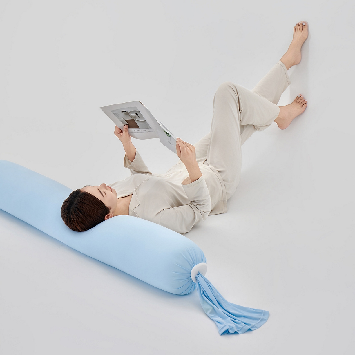 91家纺网 家纺一手货源 找家纺 小叮当家纺仓储工厂店 2025新款儿童安抚枕懒人枕单身枕孕妇抱枕糖果枕多功能抱枕 糖果枕-蓝色