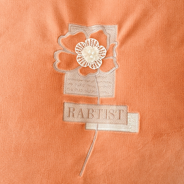 91家纺网 家纺一手货源 找家纺 保罗圣迪奥 2025新款230克全消光牛奶绒四件套-如梦花期 如梦花期-橘色