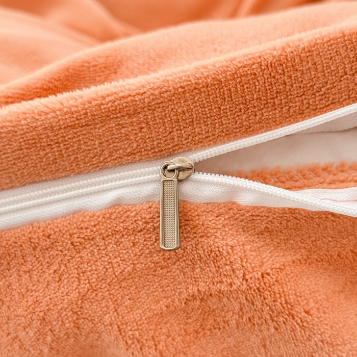 91家纺网 家纺一手货源 找家纺 保罗圣迪奥 2025新款230克全消光牛奶绒四件套-如梦花期 如梦花期-橘色