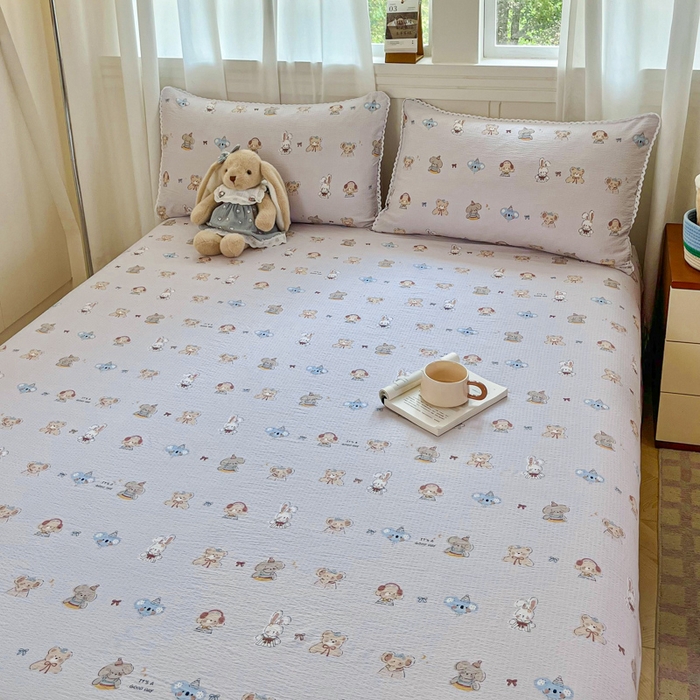 91家纺网 家纺一手货源 找家纺 （总）小叮当家纺仓储工厂店 2025新款云感提花双层纱花边单床单单件床单单品床单