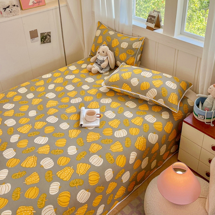 91家纺网 家纺一手货源 找家纺 小叮当家纺仓储工厂店 2025新款云感提花双层纱花边单床单单件床单单品床单 南瓜派