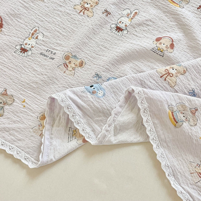 91家纺网 家纺一手货源 找家纺 （总）小叮当家纺仓储工厂店 2025新款云感提花双层纱花边单床单单件床单单品床单