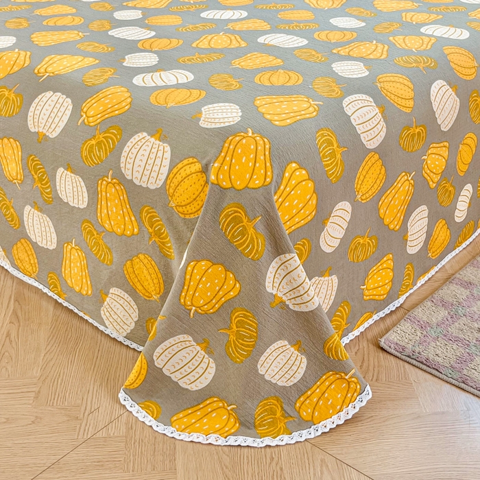 91家纺网 家纺一手货源 找家纺 小叮当家纺仓储工厂店 2025新款云感提花双层纱花边单床单单件床单单品床单 南瓜派