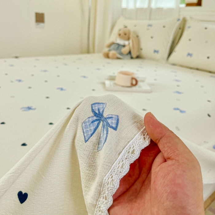 91家纺网 家纺一手货源 找家纺 小叮当家纺仓储工厂店 2025新款云感提花双层纱花边单床单单件床单单品床单 蝶恋花