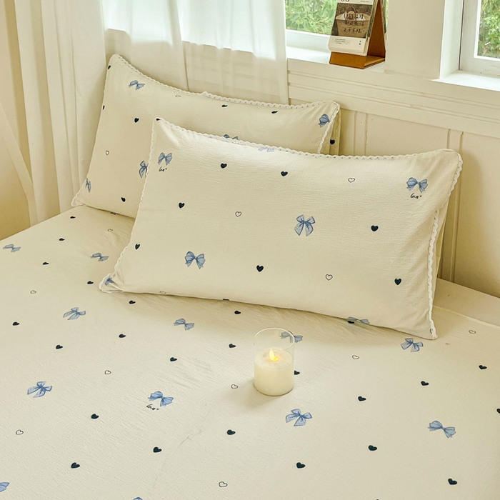 91家纺网 家纺一手货源 找家纺 小叮当家纺仓储工厂店 2025新款云感提花双层纱花边单床单单件床单单品床单 蝶恋花