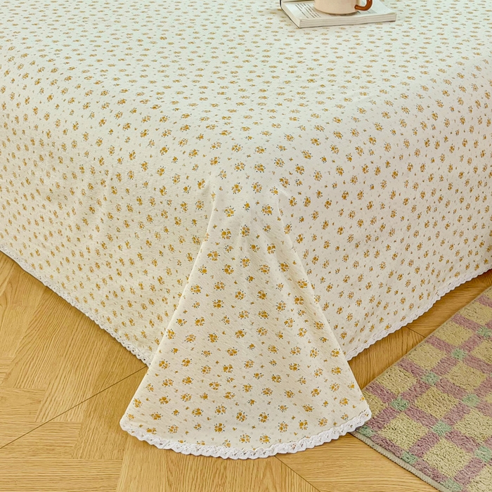 91家纺网 家纺一手货源 找家纺 小叮当家纺仓储工厂店 2025新款云感提花双层纱花边单床单单件床单单品床单 相思落