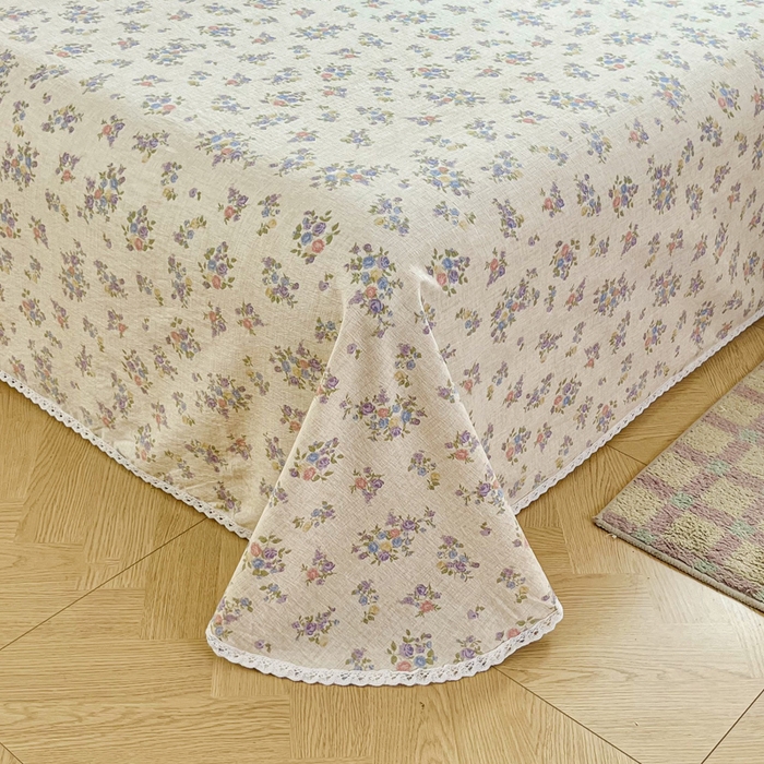 91家纺网 家纺一手货源 找家纺 小叮当家纺仓储工厂店 2025新款云感提花双层纱花边单床单单件床单单品床单 梦境