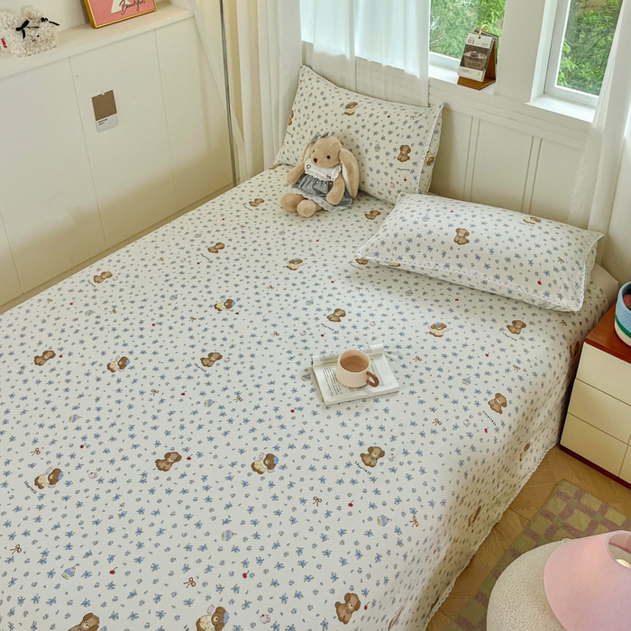 91家纺网 家纺一手货源 找家纺 小叮当家纺仓储工厂店 2025新款云感提花双层纱花边单床单单件床单单品床单 俏皮狗