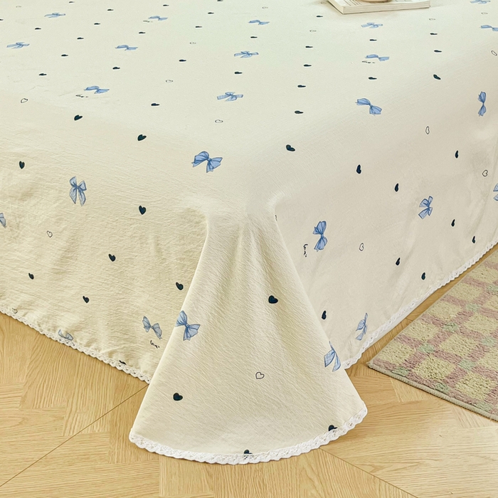 91家纺网 家纺一手货源 找家纺 小叮当家纺仓储工厂店 2025新款云感提花双层纱花边单床单单件床单单品床单 蝶恋花