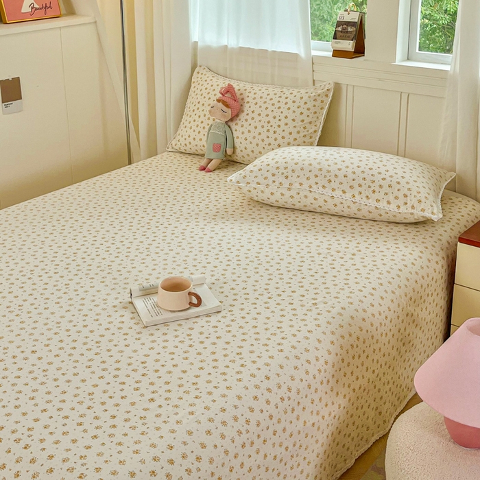 91家纺网 家纺一手货源 找家纺 小叮当家纺仓储工厂店 2025新款云感提花双层纱花边单床单单件床单单品床单 相思落