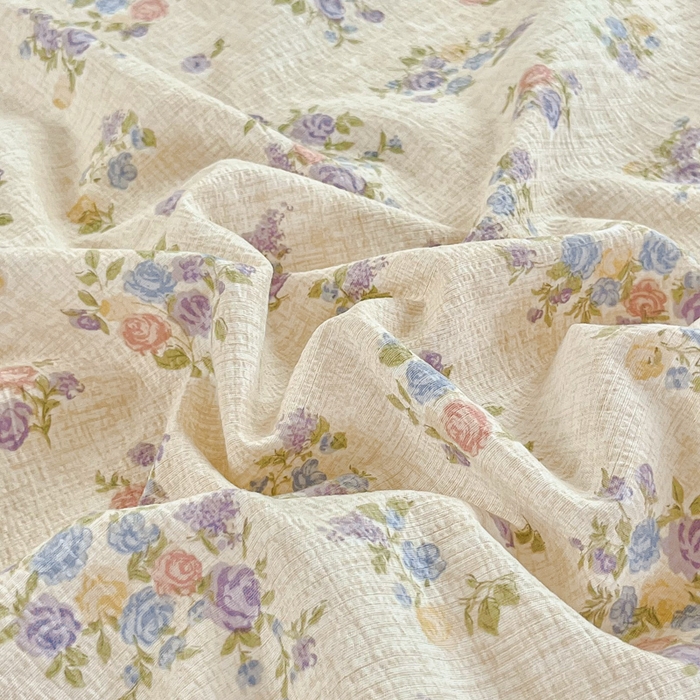 91家纺网 家纺一手货源 找家纺 小叮当家纺仓储工厂店 2025新款云感提花双层纱花边单床单单件床单单品床单 梦境