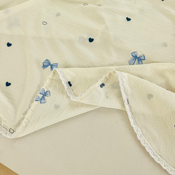 91家纺网 家纺一手货源 找家纺 小叮当家纺仓储工厂店 2025新款云感提花双层纱花边单床单单件床单单品床单 蝶恋花