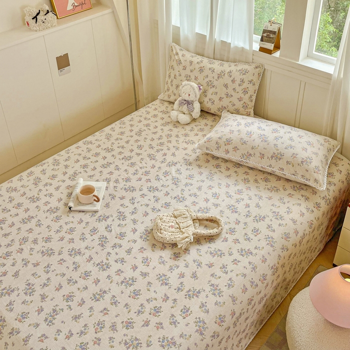 91家纺网 家纺一手货源 找家纺 小叮当家纺仓储工厂店 2025新款云感提花双层纱花边单床单单件床单单品床单 梦境