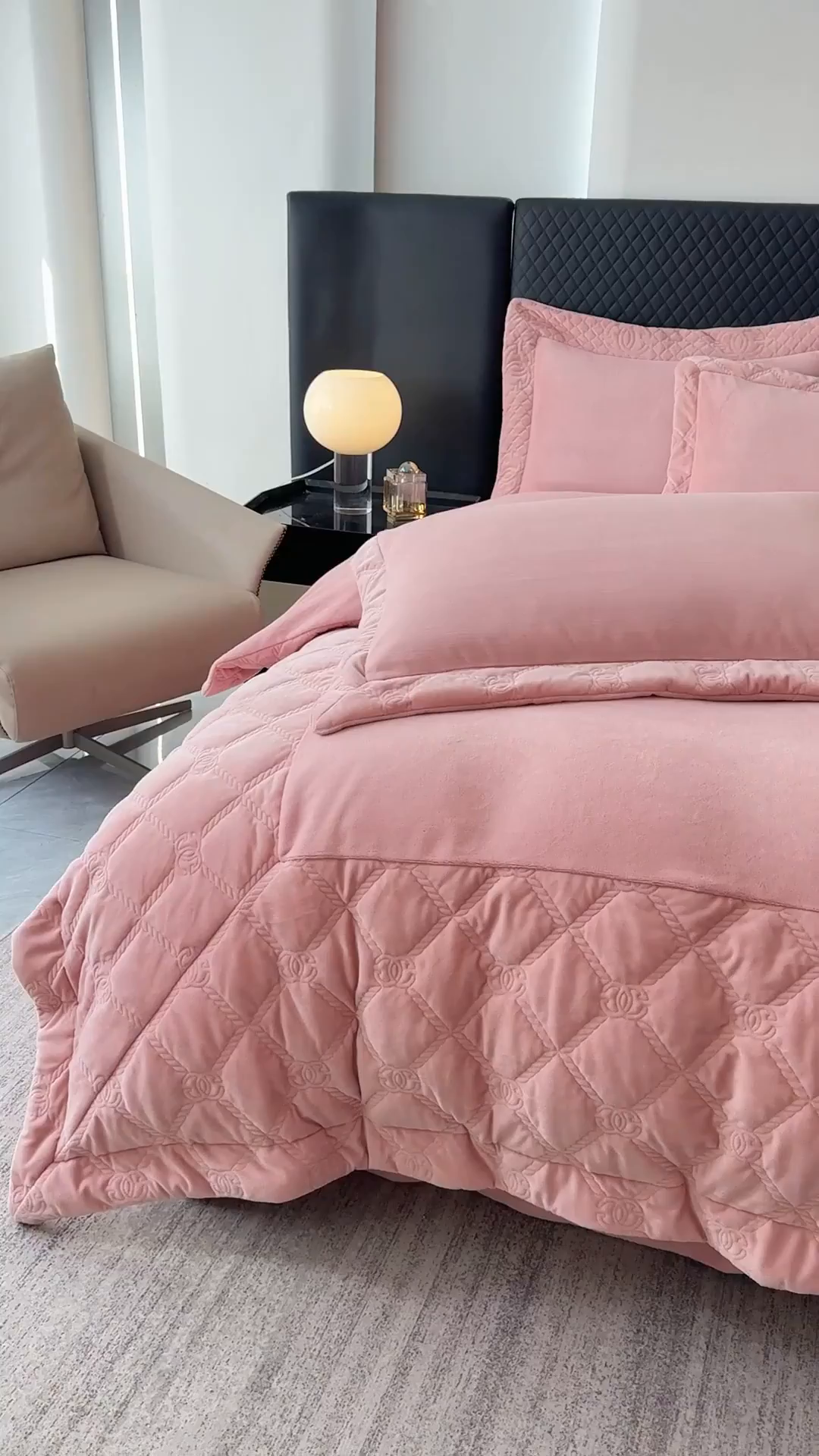 91家纺网 家纺一手货源 找家纺 保罗圣迪奥 2025新款250克全消光抗绣工艺四件套-沐凡系列二 豆沙