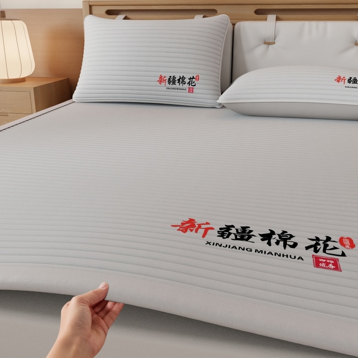 91家纺网 家纺一手货源 找家纺 缔莱（十三铭）被业 2025新款A类新疆水洗棉花床垫床护垫 新疆棉花软垫-灰色