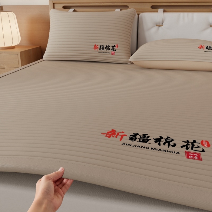 91家纺网 家纺一手货源 找家纺 缔莱（十三铭）被业 2025新款A类新疆水洗棉花床垫床护垫 新疆棉花软垫-咖色