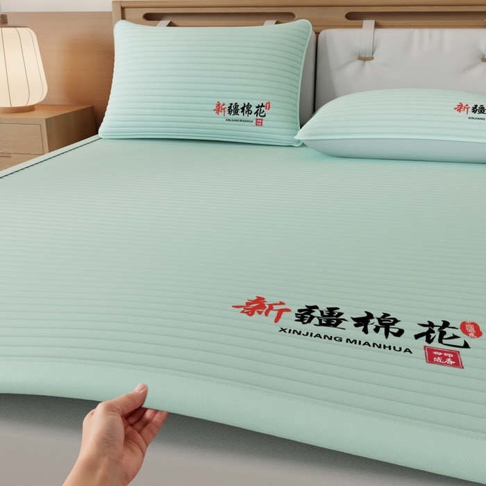 91家纺网 家纺一手货源 找家纺 缔莱（十三铭）被业 2025新款A类新疆水洗棉花床垫床护垫 新疆棉花软垫-绿色