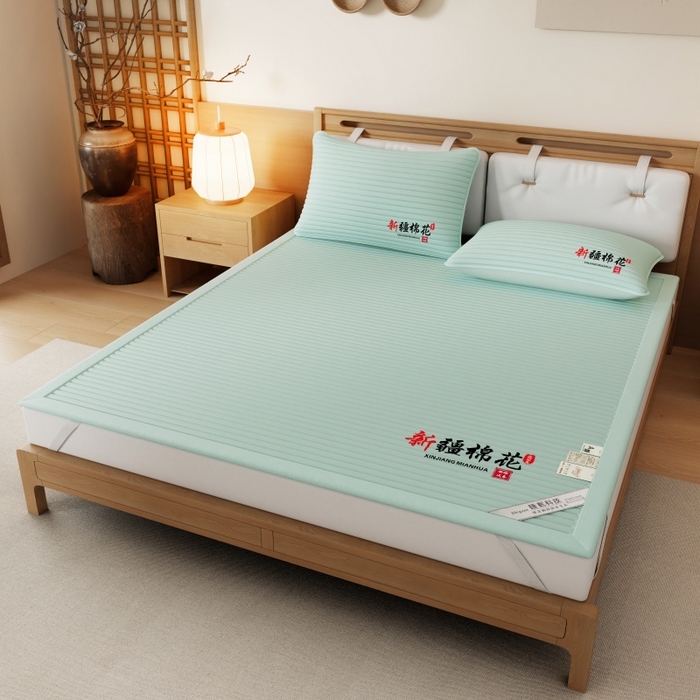 91家纺网 家纺一手货源 找家纺 缔莱（十三铭）被业 2025新款A类新疆水洗棉花床垫床护垫 新疆棉花软垫-绿色