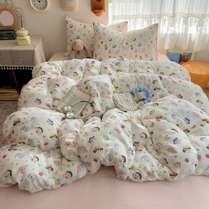 91家纺网 家纺一手货源 找家纺 澜妃 2025新款云感提花双层纱四件套 蜡笔没有新