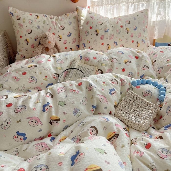 91家纺网 家纺一手货源 找家纺 澜妃 2025新款云感提花双层纱四件套 蜡笔没有新