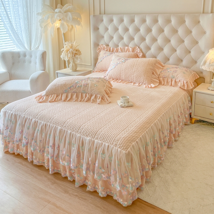 91家纺网 家纺一手货源 找家纺 瑞宝 2025新款宝宝绒重工刺绣花边床裙床裙单件单床裙床裙三件套-梦蝶 梦蝶-浅透玉