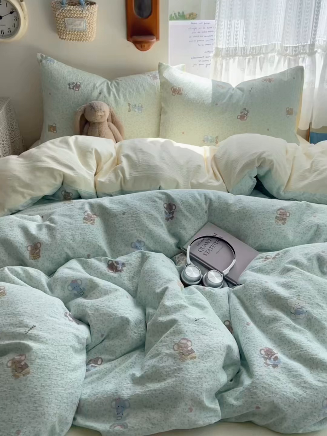 91家纺网 家纺一手货源 找家纺 澜妃 2025新款云感提花双层纱四件套 少女象