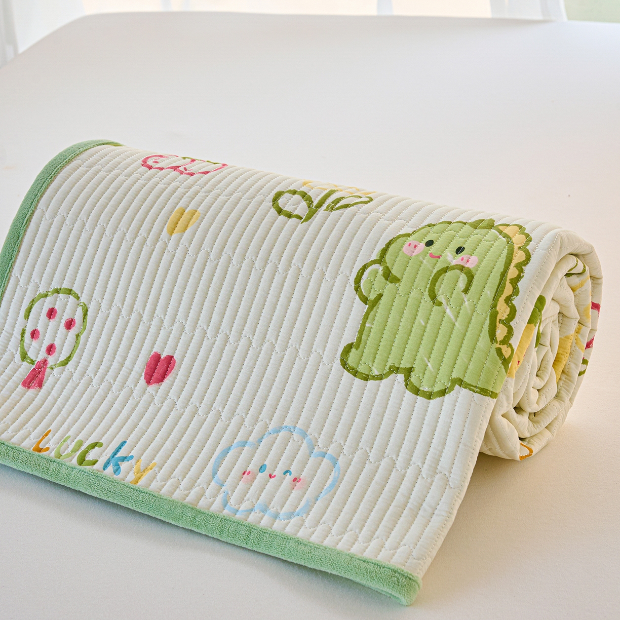 91家纺网 家纺一手货源 找家纺 小叮当家纺仓储工厂店 2025新款棉加绒床垫一面全棉一面牛奶绒床褥垫软床垫床盖四季通用 幸运独角龙(A棉B绒）