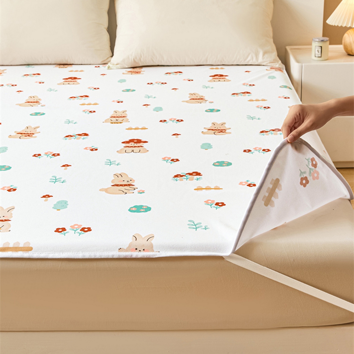 91家纺网 家纺一手货源 找家纺 （总）雯豆家纺 2025新款防水隔尿垫子卡通成人床垫保护罩A类宝宝尿垫