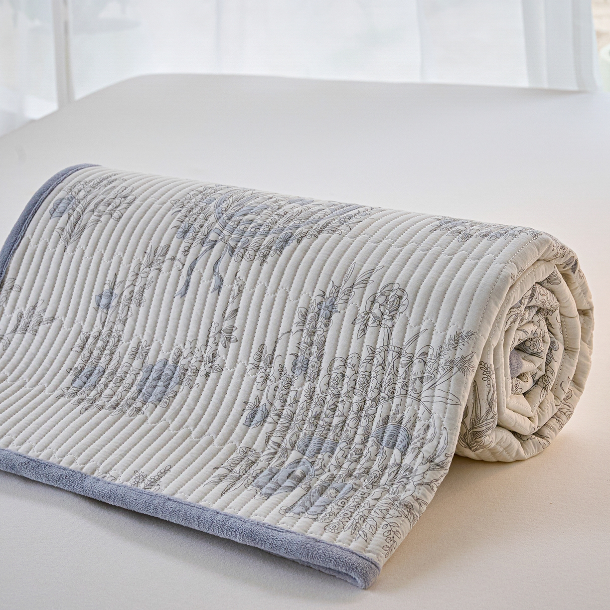 91家纺网 家纺一手货源 找家纺 小叮当家纺仓储工厂店 2025新款棉加绒床垫一面全棉一面牛奶绒床褥垫软床垫床盖四季通用 莫奈花园(A棉B绒）