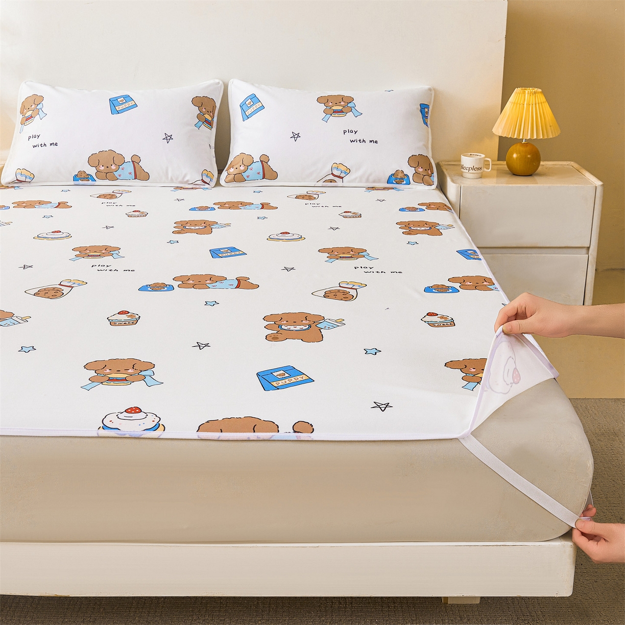 91家纺网 家纺一手货源 找家纺 （总）雯豆家纺 2025新款防水隔尿垫子卡通成人床垫保护罩A类宝宝尿垫