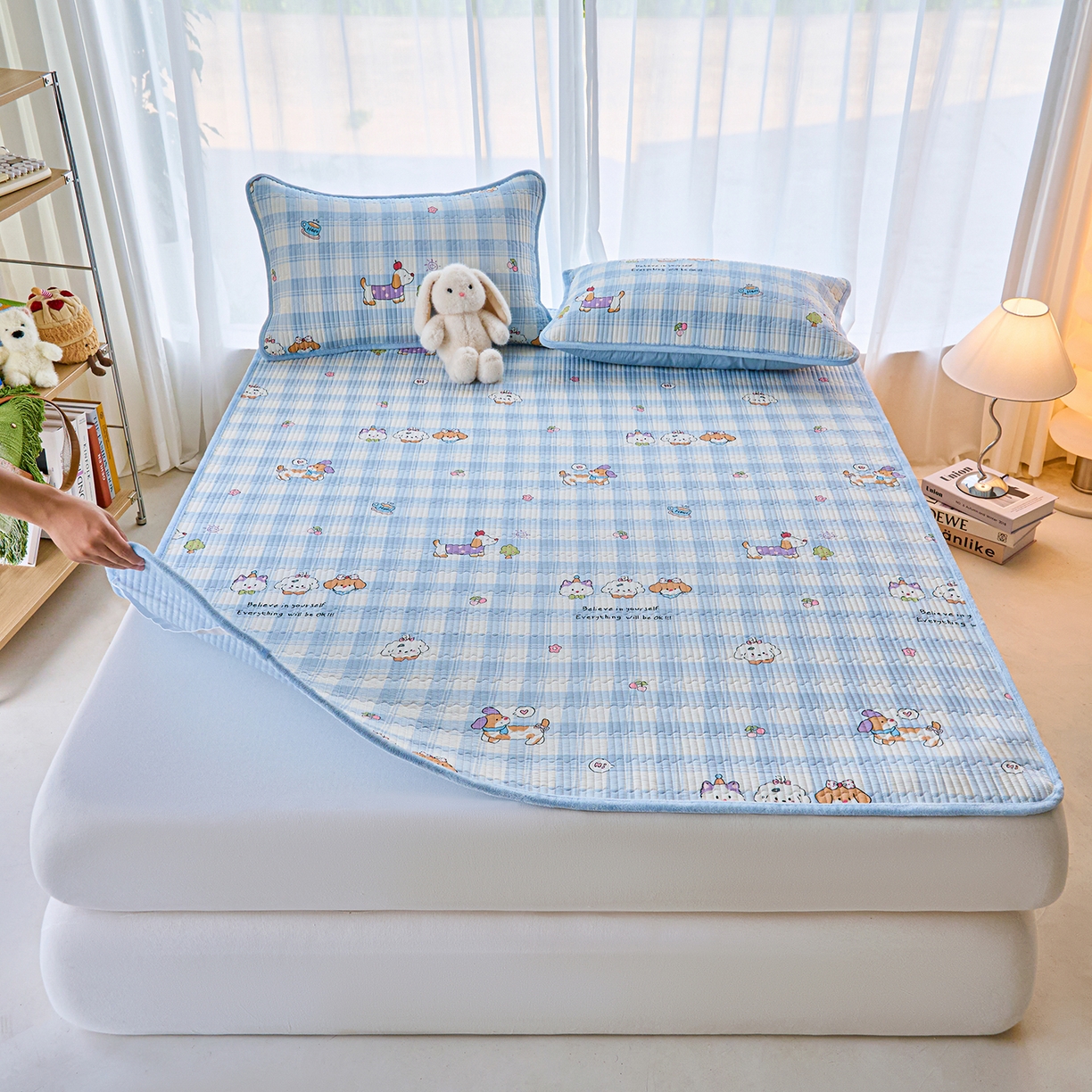 91家纺网 家纺一手货源 找家纺 小叮当家纺仓储工厂店 2025新款棉加绒床垫一面全棉一面牛奶绒床褥垫软床垫床盖四季通用 逗号日记（A棉B绒）