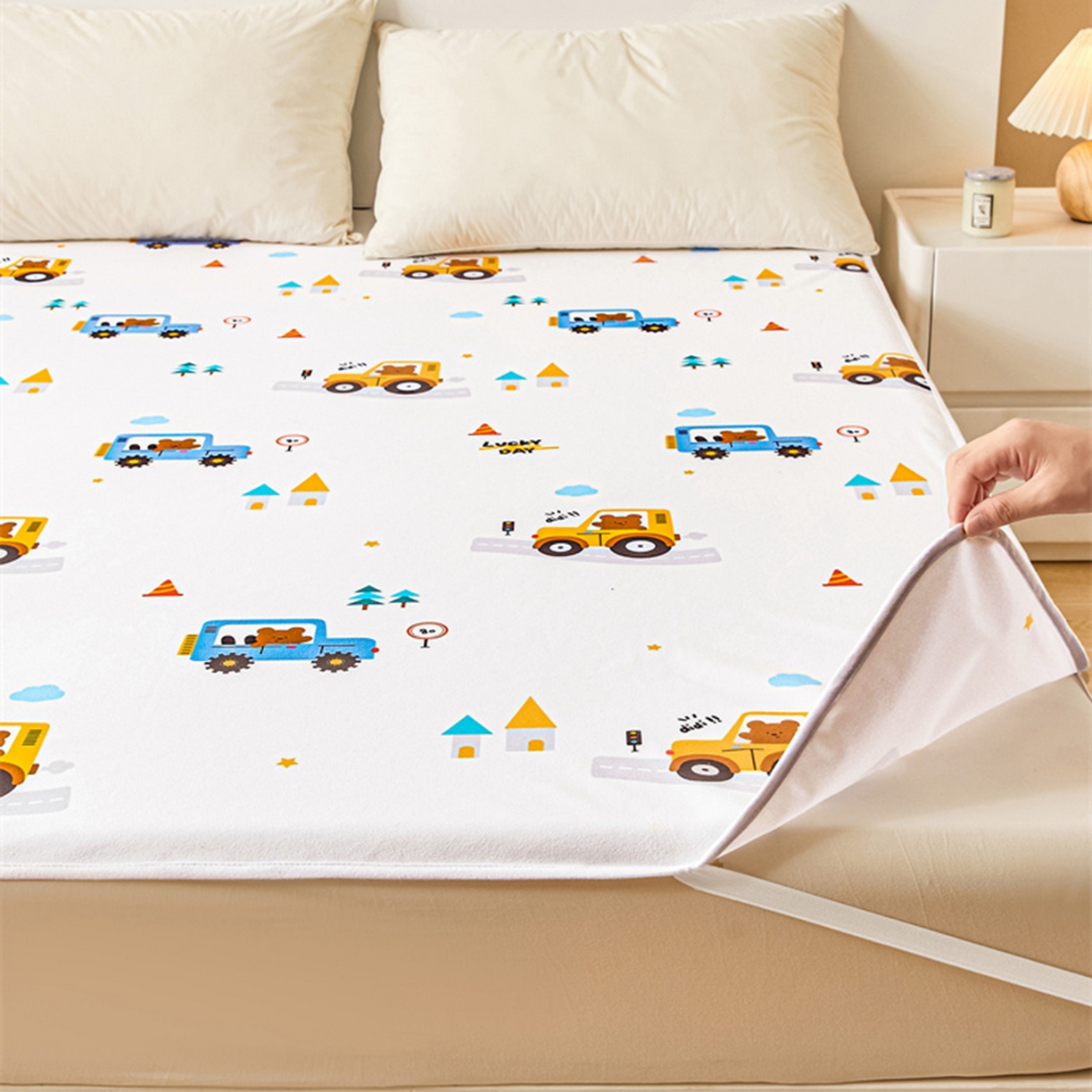 91家纺网 家纺一手货源 找家纺 （总）雯豆家纺 2025新款防水隔尿垫子卡通成人床垫保护罩A类宝宝尿垫