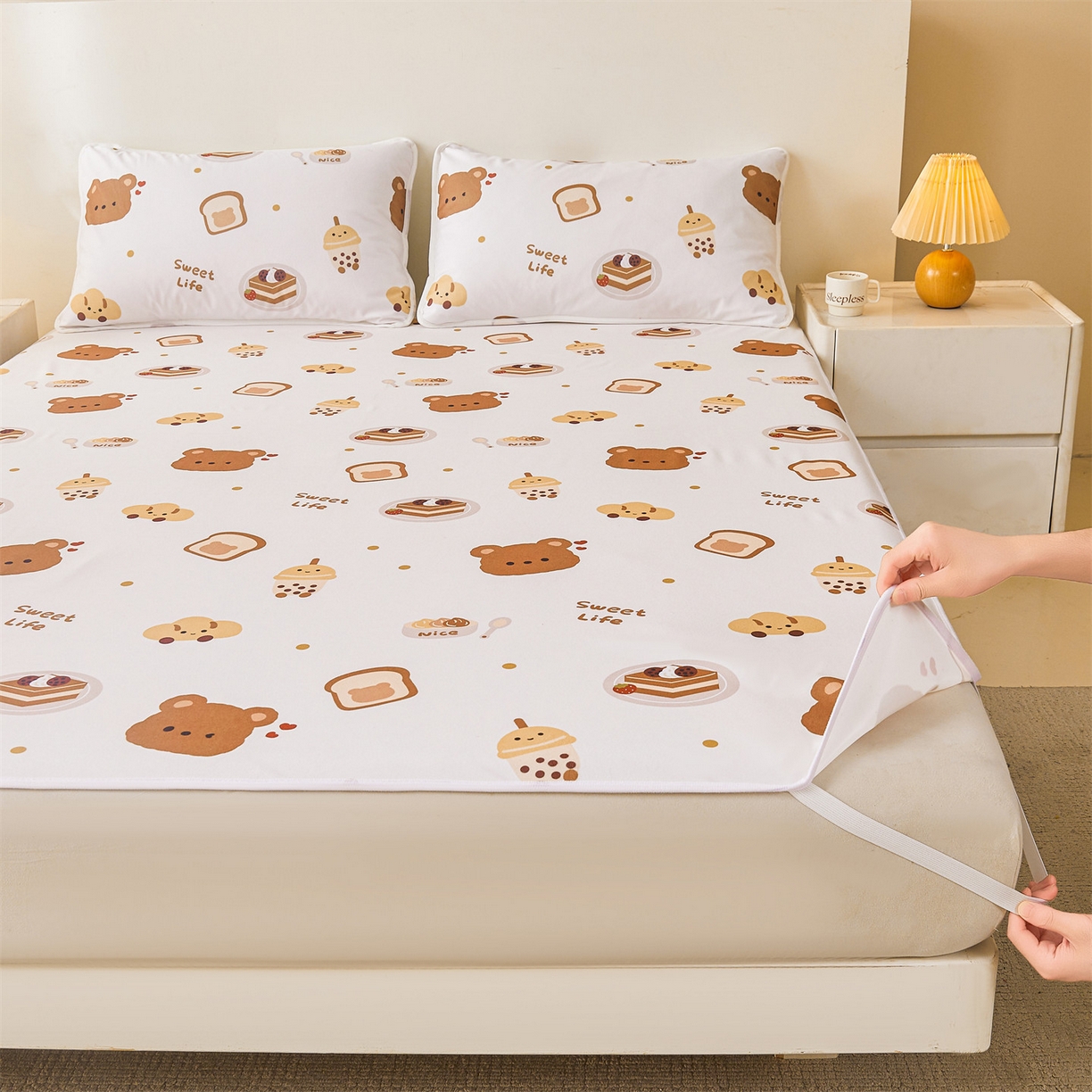 91家纺网 家纺一手货源 找家纺 （总）雯豆家纺 2025新款防水隔尿垫子卡通成人床垫保护罩A类宝宝尿垫