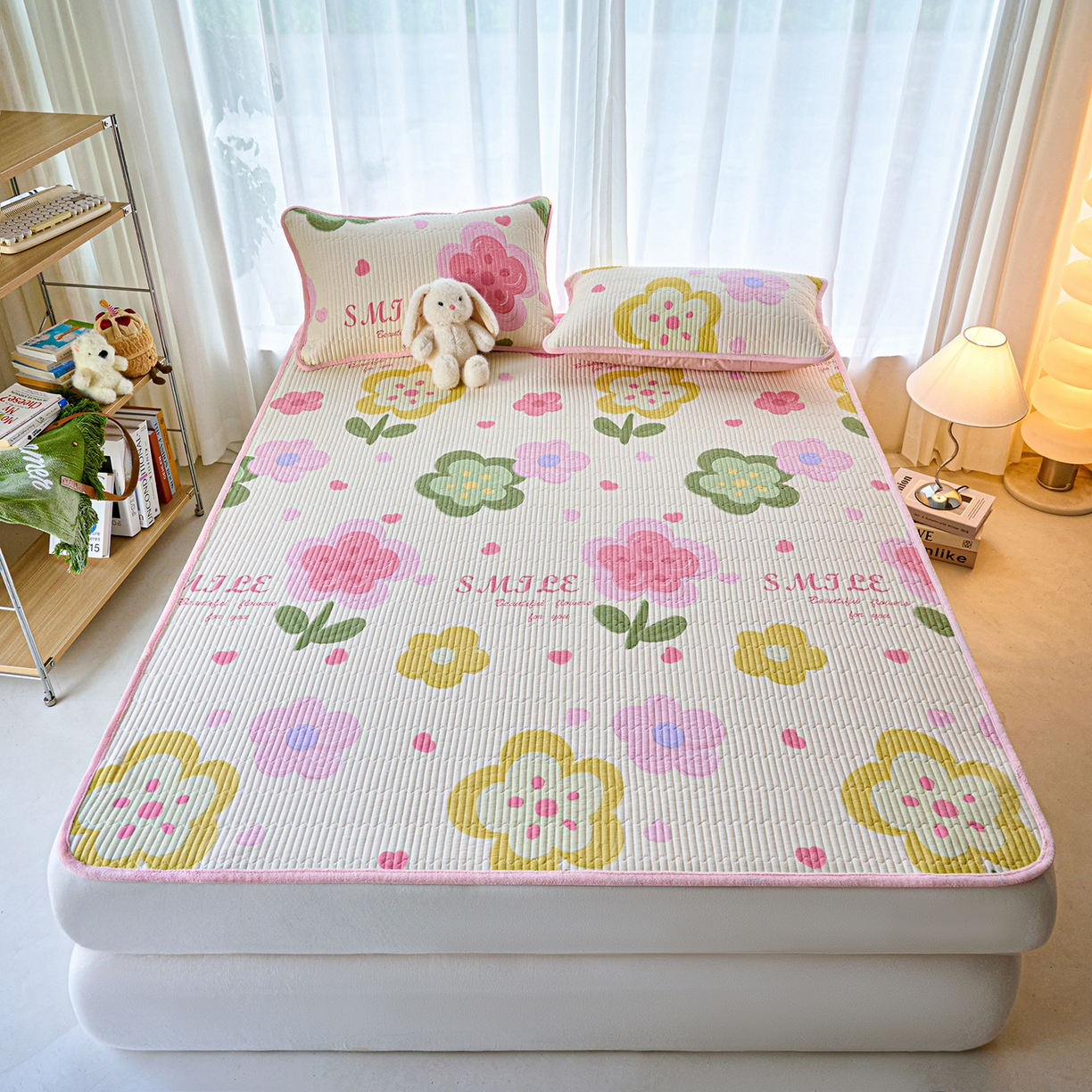 91家纺网 家纺一手货源 找家纺 小叮当家纺仓储工厂店 2025新款棉加绒床垫一面全棉一面牛奶绒床褥垫软床垫床盖四季通用 贝利花都（A棉B绒）