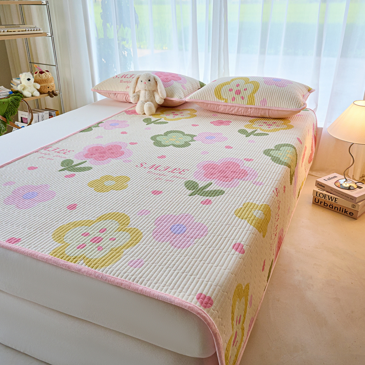 91家纺网 家纺一手货源 找家纺 小叮当家纺仓储工厂店 2025新款棉加绒床垫一面全棉一面牛奶绒床褥垫软床垫床盖四季通用 贝利花都（A棉B绒）