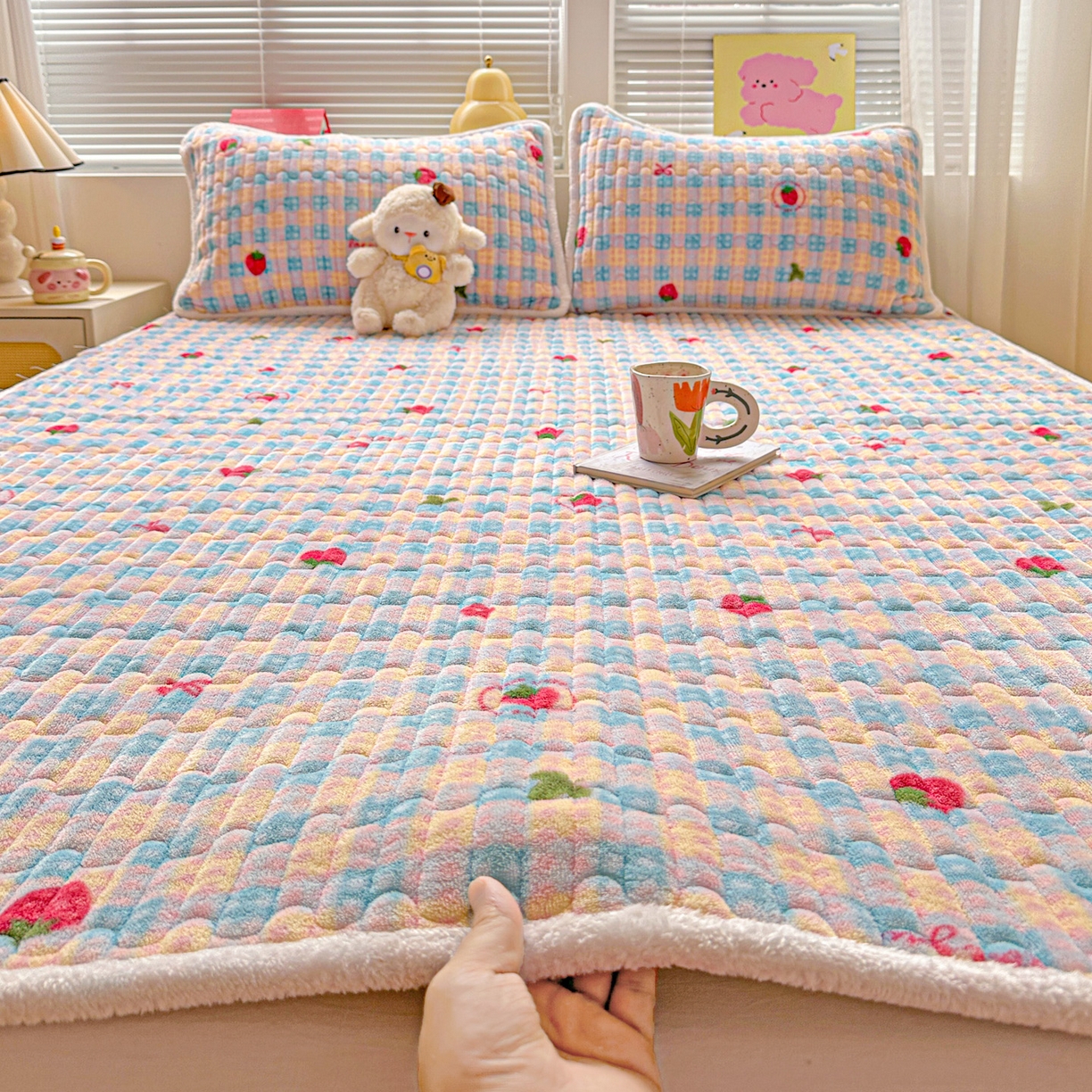 91家纺网 家纺一手货源 找家纺 （总）水木坊 2025新款牛奶绒床垫保护垫床褥床垫子