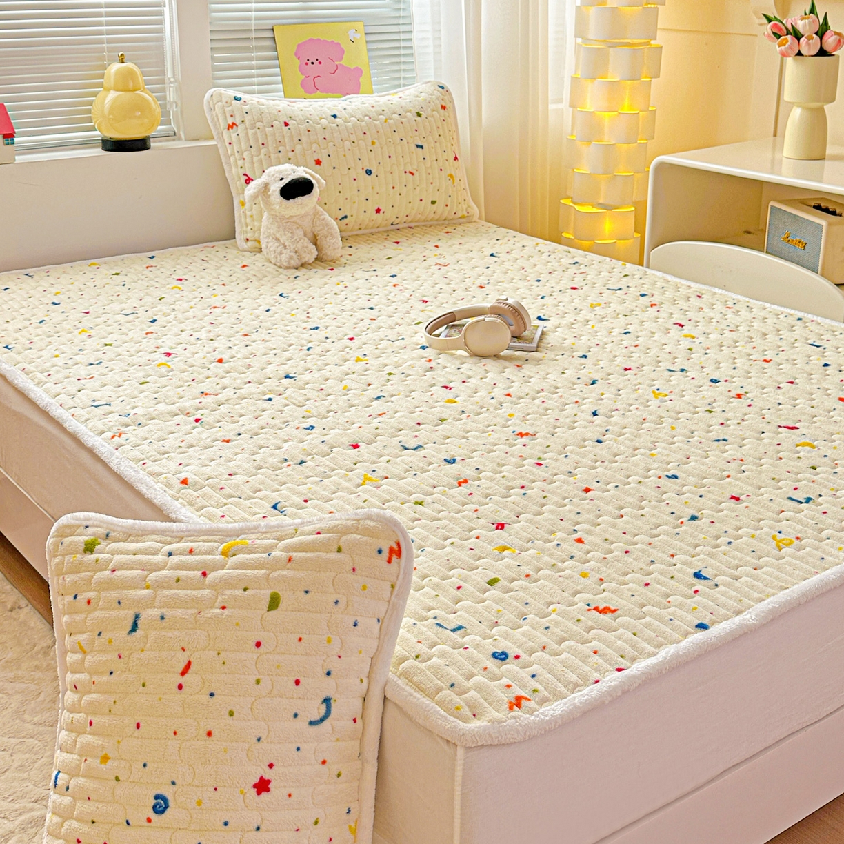 91家纺网 家纺一手货源 找家纺 水木坊 2025新款牛奶绒床垫保护垫床褥床垫子 芝士啵啵