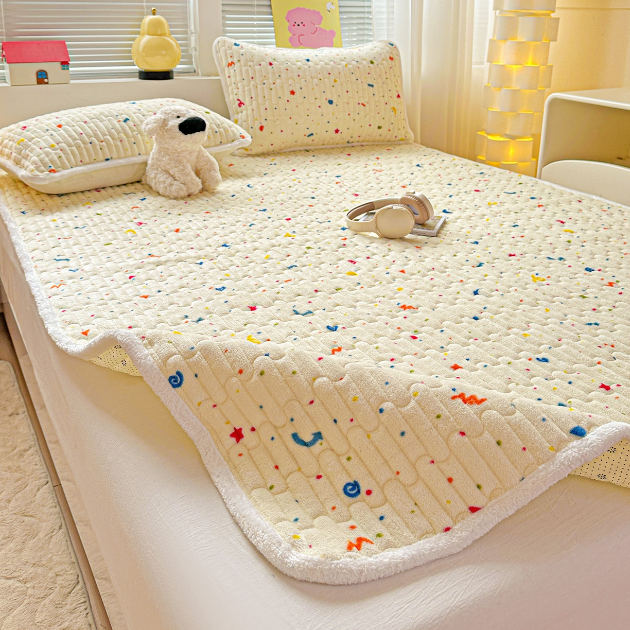 91家纺网 家纺一手货源 找家纺 水木坊 2025新款牛奶绒床垫保护垫床褥床垫子 芝士啵啵