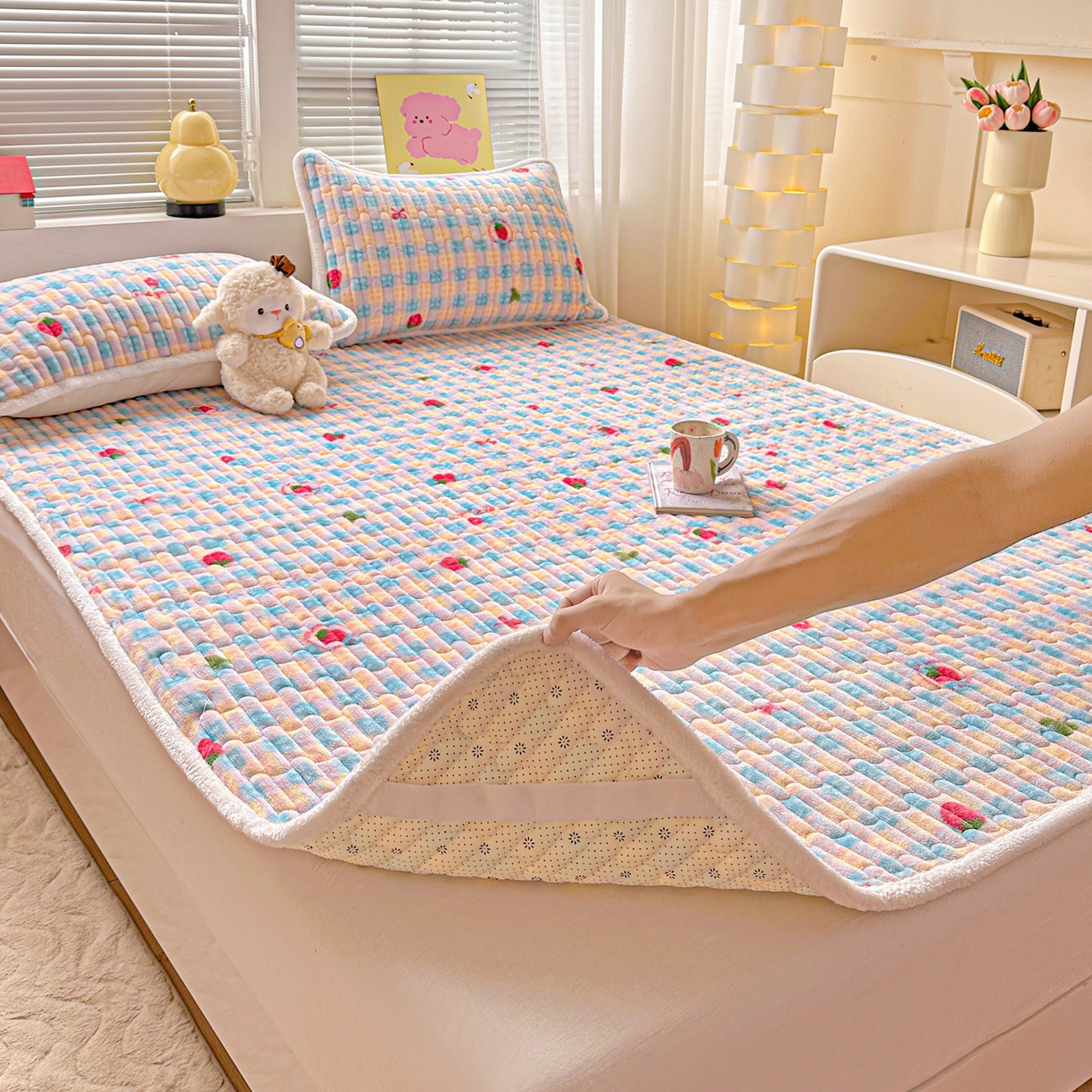 91家纺网 家纺一手货源 找家纺 （总）水木坊 2025新款牛奶绒床垫保护垫床褥床垫子