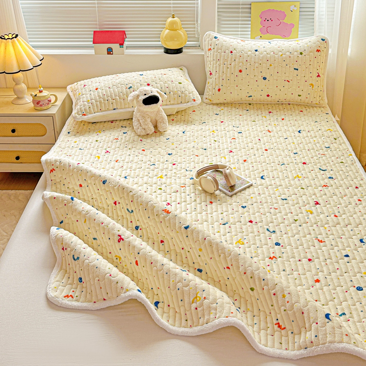 91家纺网 家纺一手货源 找家纺 水木坊 2025新款牛奶绒床垫保护垫床褥床垫子 芝士啵啵