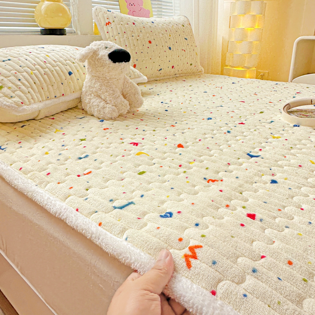 91家纺网 家纺一手货源 找家纺 水木坊 2025新款牛奶绒床垫保护垫床褥床垫子 芝士啵啵