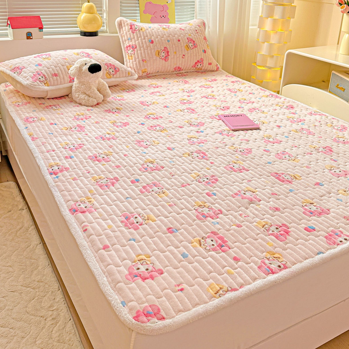 91家纺网 家纺一手货源 找家纺 （总）水木坊 2025新款牛奶绒床垫保护垫床褥床垫子