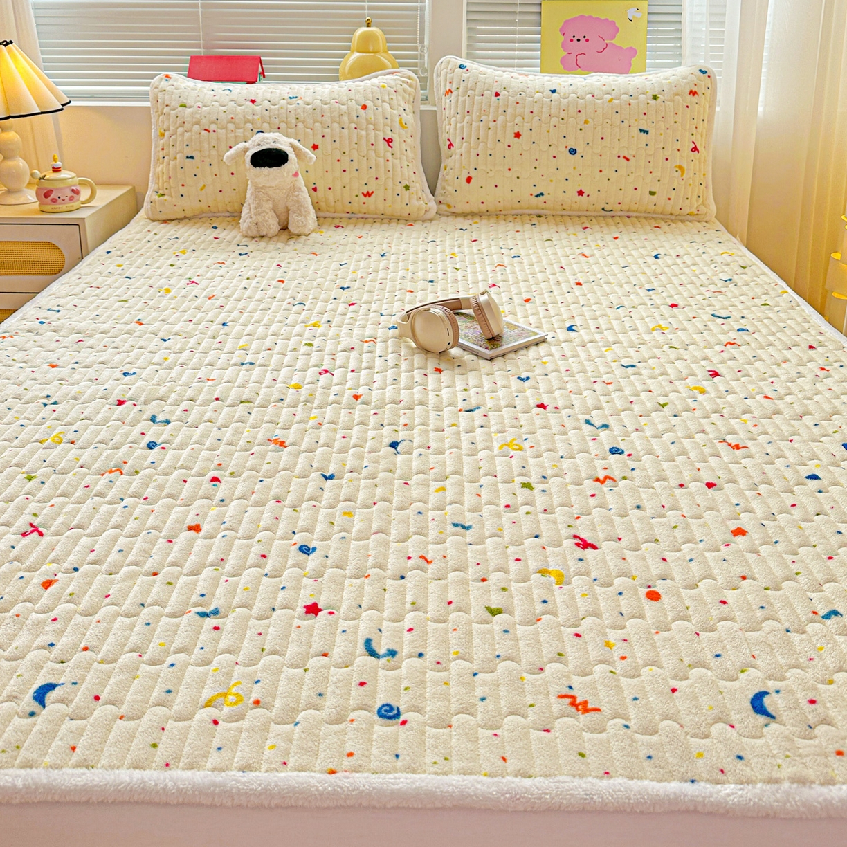 91家纺网 家纺一手货源 找家纺 水木坊 2025新款牛奶绒床垫保护垫床褥床垫子 芝士啵啵